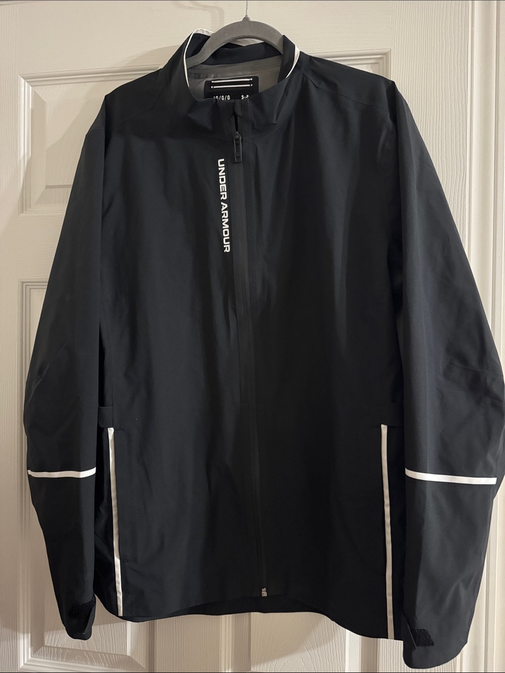 Under Armour Black Windbreaker Jacket with White Trim
